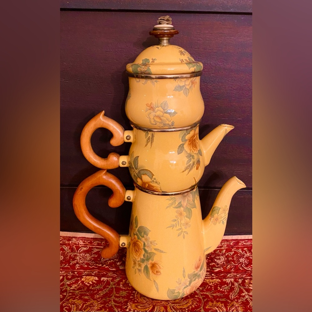 Mackenzie Childs 4Pc Stacked Coffee / Tea Set - Picture 2 of 10